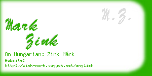 mark zink business card